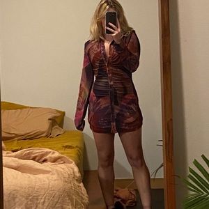 With Jean Butterfly Graphic Dress